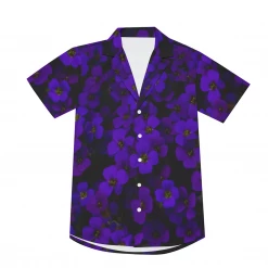Harlow & Lloyd Shirts Midnight Purple Flower V-Neck Short Sleeve Shirt 14 Harlow & Lloyd Shirts Midnight Purple Flower V-Neck Short Sleeve Shirt