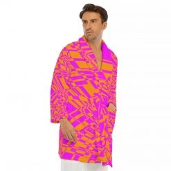 Harlow & Lloyd Fuchsia & Orange Men's Short Robe