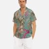 Harlow & Lloyd Shirts Vintage Bird & Tropical Palm V-Neck Short Sleeve Shirt