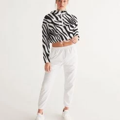 Harlow & Lloyd Zebra Print Women's Cropped Windbreaker Jackets