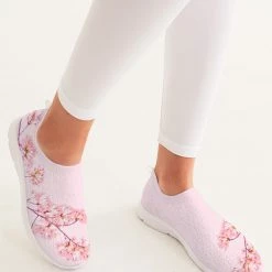 Harlow & Lloyd Pink Cherry Blossom Women's Slip-On Flyknit Shoe