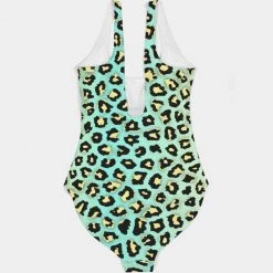 Harlow & Lloyd Spearmint Banana Leopard Print Women's One-Piece Swimsuit 13 Harlow & Lloyd Spearmint Banana Leopard Print Women's One-Piece Swimsuit