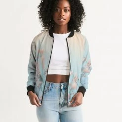 Harlow & Lloyd Cherry Blossoms With Bird Women's Bomber Jacket
