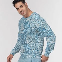 Harlow & Lloyd Victorian Blue Floral Men's French Terry Pullover Sweatshirt 12 Harlow & Lloyd Victorian Blue Floral Men's French Terry Pullover Sweatshirt