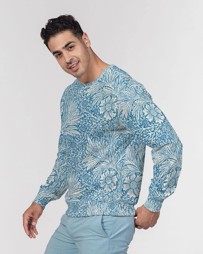 Harlow & Lloyd Victorian Blue Floral Men's French Terry Pullover Sweatshirt 6 Harlow & Lloyd Victorian Blue Floral Men's French Terry Pullover Sweatshirt