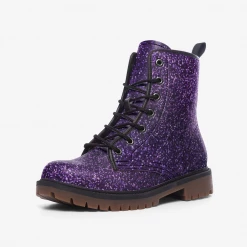 Harlow & Lloyd Purple Glitter Lace Up Boots Shoes