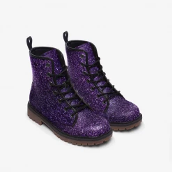Harlow & Lloyd Purple Glitter Lace Up Boots Shoes
