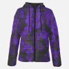 Harlow & Lloyd Jackets Midnight Purple Flower Women's Hooded Puffer Jacket