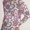 Harlow & Lloyd T Shirts & Tanks Purple Cream Paisley Men's Long Sleeve Tee