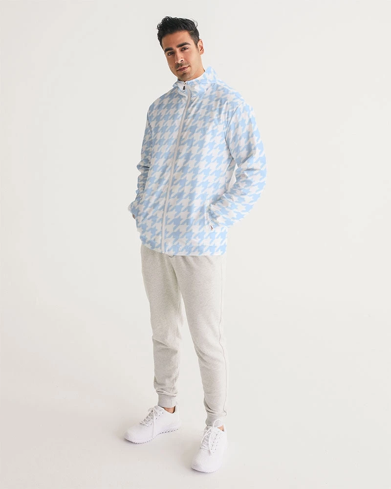 Harlow & Lloyd Jackets Baby Blue Large Houndstooth Men's Hooded Windbreaker Jacket 8 Harlow & Lloyd Jackets Baby Blue Large Houndstooth Men's Hooded Windbreaker Jacket