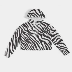 Harlow & Lloyd Zebra Print Women's Cropped Windbreaker Jackets