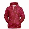 Subliminator Red Fuchsia Butterflies Unisex Hoodie 2 Subliminator Red Fuchsia Butterflies Unisex Hoodie