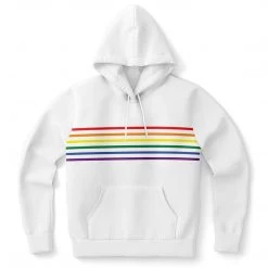 Subliminator Rainbow Thin Stripes Unisex Hoodie