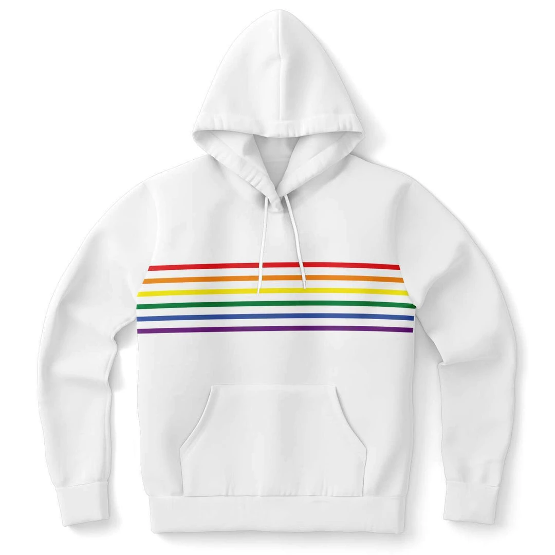 Subliminator Rainbow Thin Stripes Unisex Hoodie 3 Subliminator Rainbow Thin Stripes Unisex Hoodie