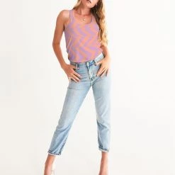 Harlow & Lloyd Peach & Orchid Striped Women's Tank T Shirts & Tanks 13 Harlow & Lloyd Peach & Orchid Striped Women's Tank T Shirts & Tanks