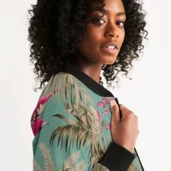 Harlow & Lloyd Vintage Bird & Tropical Palm Women's Bomber Jacket Jackets