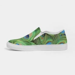 Harlow & Lloyd Shoes Stunning Peacock Women's Slip-On Canvas Shoe 16 Harlow & Lloyd Shoes Stunning Peacock Women's Slip-On Canvas Shoe