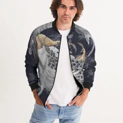 Harlow & Lloyd Jackets Perched Peacocks Men's Bomber Jacket