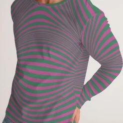 Harlow & Lloyd Fuchsia & Green Optical Men's Long Sleeve Tee