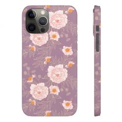 Printify Orange Peonies Floral Rose Phone Case