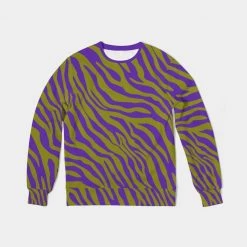 Harlow & Lloyd Purple Olive Zebra Men's French Terry Pullover Sweatshirt
