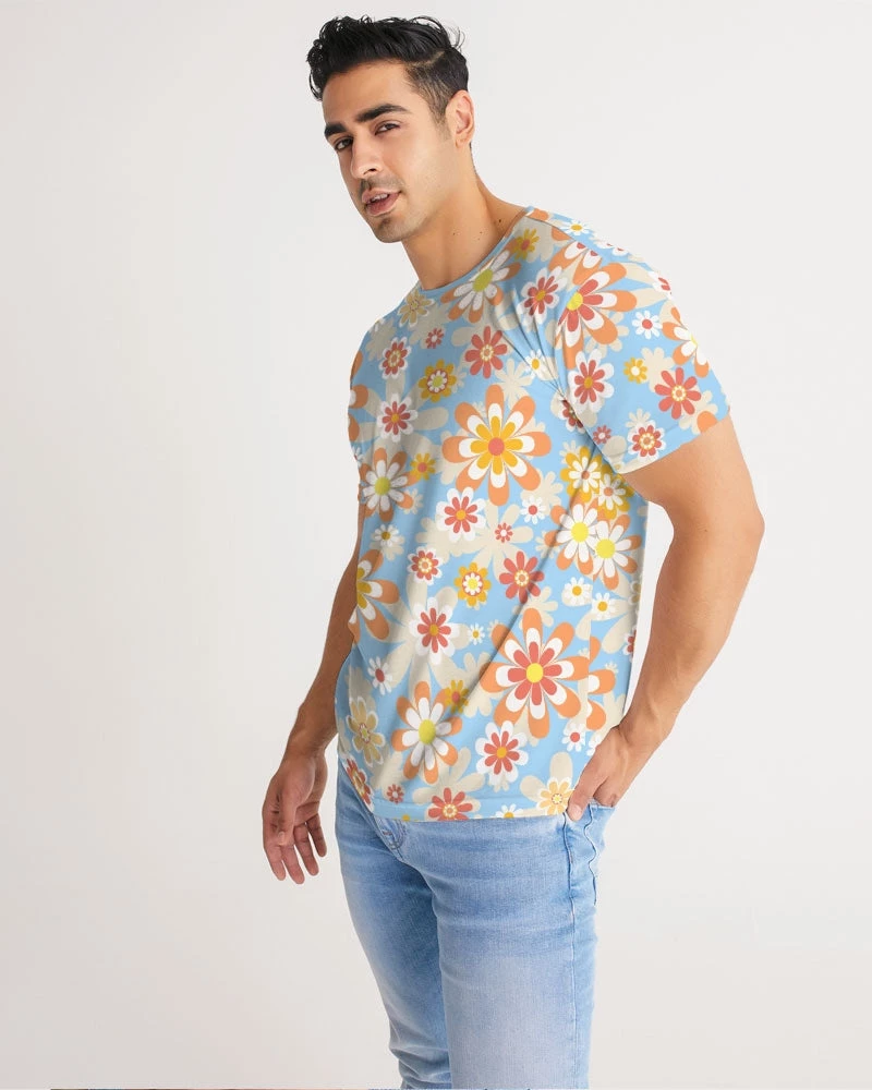 Harlow & Lloyd Blue Blooming Mod Floral Men's Tee T Shirts & Tanks 5 Harlow & Lloyd Blue Blooming Mod Floral Men's Tee T Shirts & Tanks