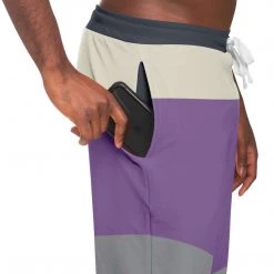 Subliminator Purple Charcoal Gray Unisex Fleece Joggers Pants & Joggers