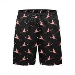Harlow & Lloyd Flying Flamingos Black Board Shorts