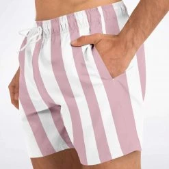 Subliminator Blossom Pink Stripe Swim Shorts