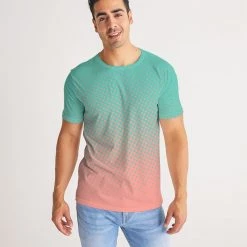 Harlow & Lloyd Green Peach Dots Men's Tee