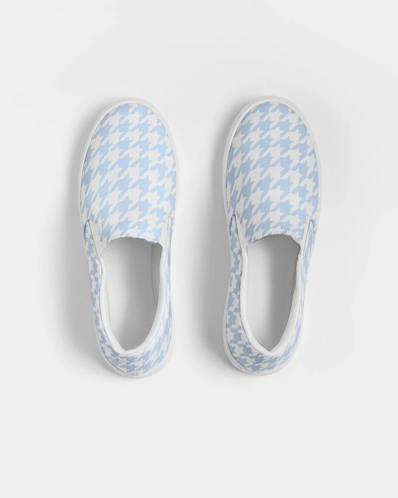 Harlow & Lloyd Pale Blue Large Houndstooth Women's Slip-On Canvas Shoe Shoes 8 Harlow & Lloyd Pale Blue Large Houndstooth Women's Slip-On Canvas Shoe Shoes