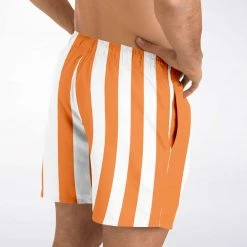 Subliminator Men Orange Stripe Swim Shorts