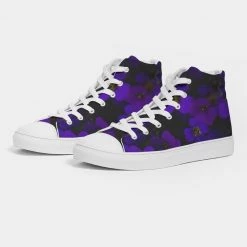 Harlow & Lloyd Shoes Midnight Purple Floral Women's Hightop Canvas Shoe