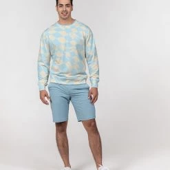 Harlow & Lloyd Blue & Vanilla Ripple Check French Terry Pullover Sweatshirt 13 Harlow & Lloyd Blue & Vanilla Ripple Check French Terry Pullover Sweatshirt