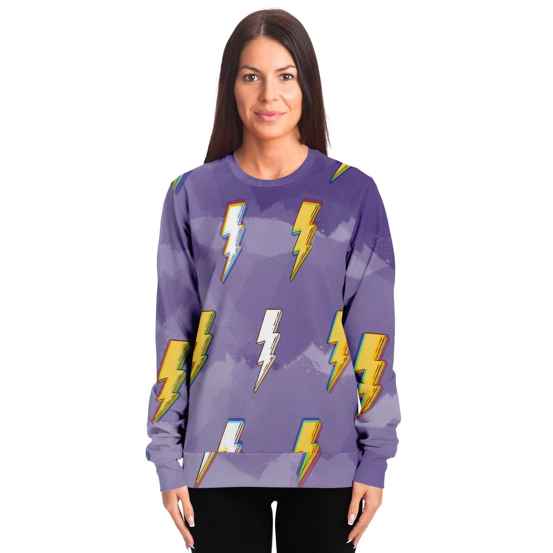 Subliminator Sweatshirts & Pullovers Lightning Bolt Unisex Fleece Sweatshirt 6 Subliminator Sweatshirts & Pullovers Lightning Bolt Unisex Fleece Sweatshirt
