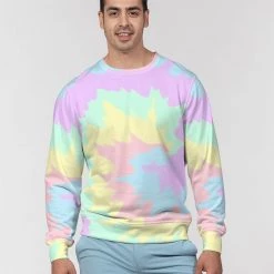 Harlow & Lloyd Pastel Smash Tie Dye Men's French Terry Pullover Sweatshirt