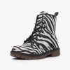 Harlow & Lloyd Zebra Stripe Lace Up Boots Shoes