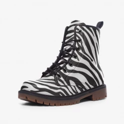 Harlow & Lloyd Zebra Stripe Lace Up Boots Shoes
