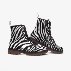 Harlow & Lloyd Zebra Stripe Lace Up Boots Shoes