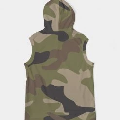 Harlow & Lloyd Woodland Camo Men's Premium Heavyweight Sleeveless Hoodie Hoodies