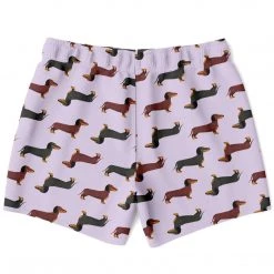 Subliminator Men Dachshund Lovers Swim Shorts In Mauve