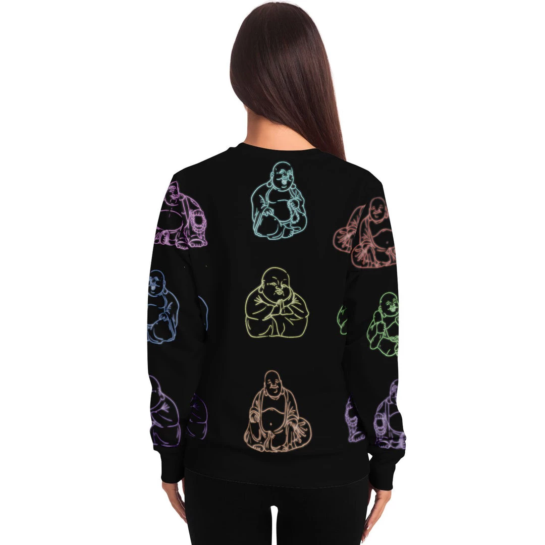 Subliminator Neon Buddhas Black Unisex Fleece Sweatshirt Sweatshirts & Pullovers 7 Subliminator Neon Buddhas Black Unisex Fleece Sweatshirt Sweatshirts & Pullovers