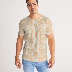 Harlow & Lloyd T Shirts & Tanks Green & Orange Snake Print Men's Tee