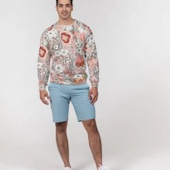 Harlow & Lloyd Blood Orange Floral French Terry Pullover Sweatshirt Sweatshirts & Pullovers