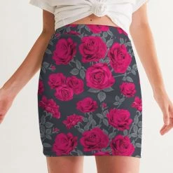 Harlow & Lloyd Dark Vintage Roses Women's Mini Skirt