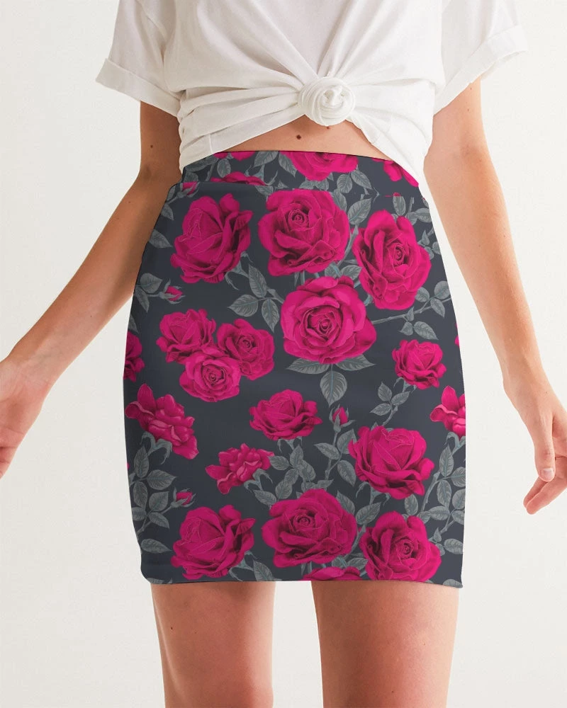 Harlow & Lloyd Dark Vintage Roses Women's Mini Skirt 3 Harlow & Lloyd Dark Vintage Roses Women's Mini Skirt