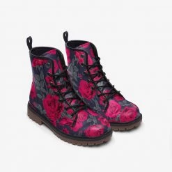 Harlow & Lloyd Shoes Dark Vintage Roses Lace Up Boots