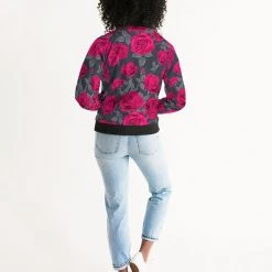 Harlow & Lloyd Dark Vintage Roses Women's Bomber Jacket