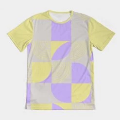 Harlow & Lloyd Sahara Sand & Lilac Geometric Men's T Shirt