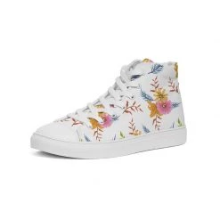 Harlow & Lloyd White Summer Floral Women's Hightop Canvas Shoe Shoes